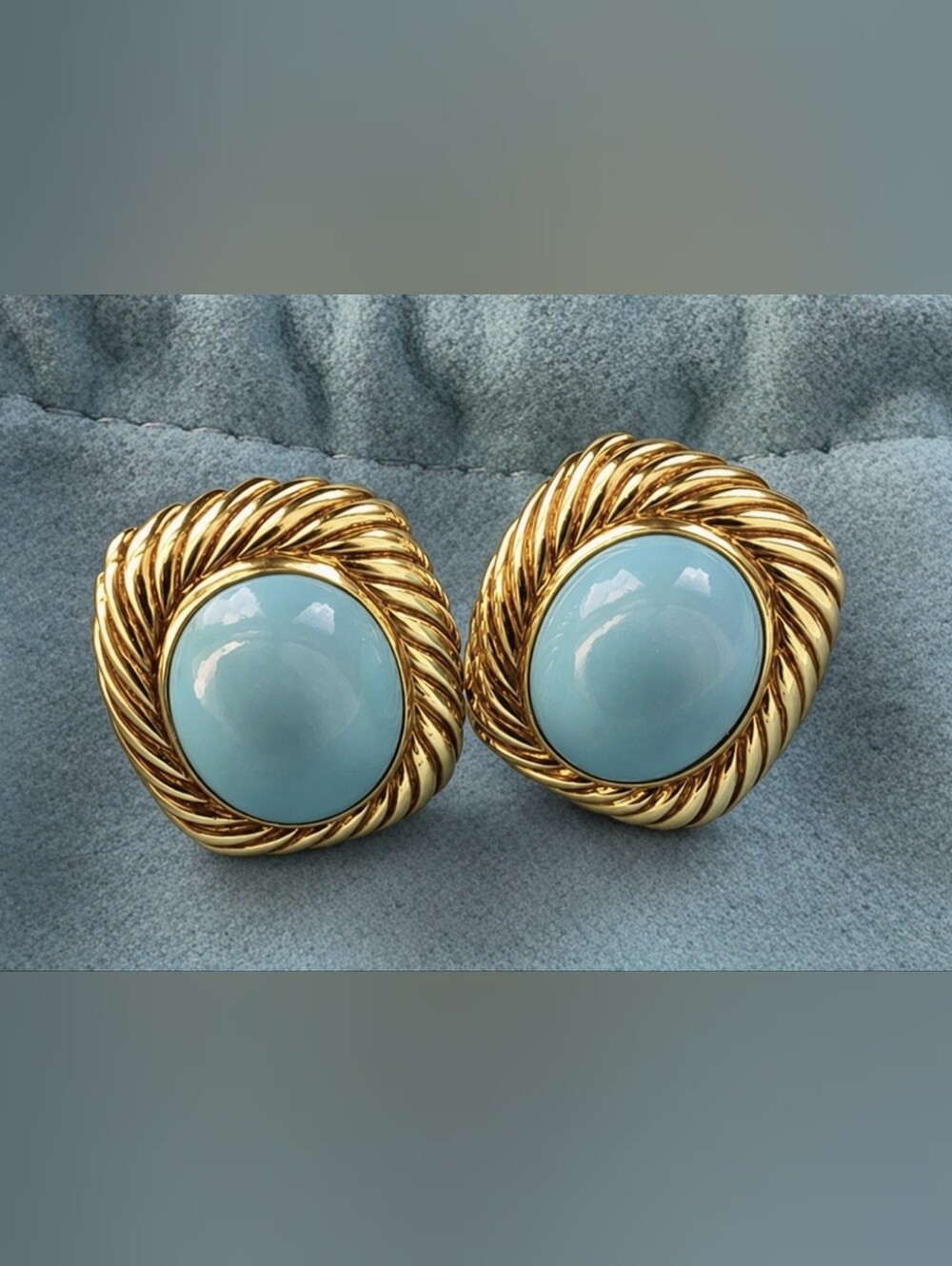 Tiffany & Co Vintage 14k Gold Turquoise Earrings